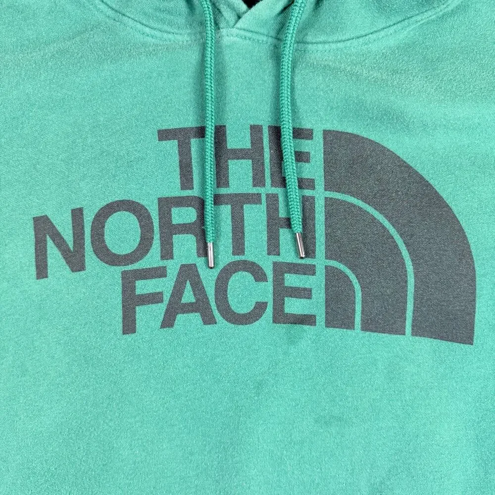 The North Face Vintage Mens Green Hoodie Drawstring Sweatshirt Size XL